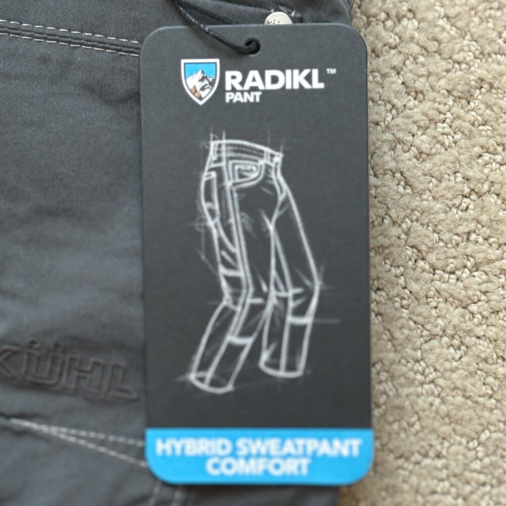 KUHL Radikl Pant 30x34 Klassik Fit Hybrid Breathable Stretch Carbon Gray NWT - Picture 3 of 16